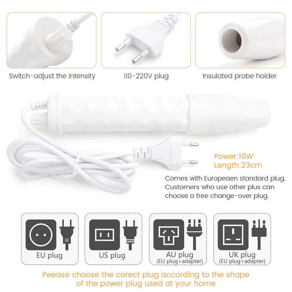 Innoderm 4In1 High Frequency Electrotherapy Glass Tube  Wand